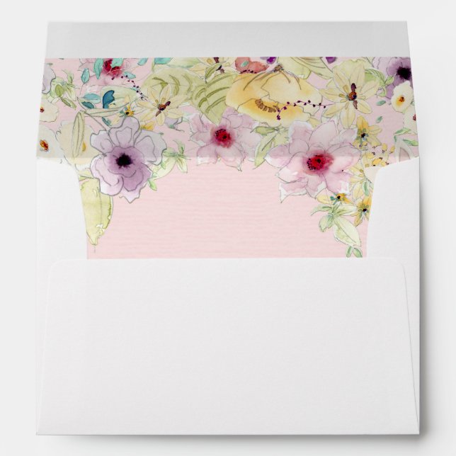 Tiny Spring Flower Wedding Envelope (Back (Bottom))