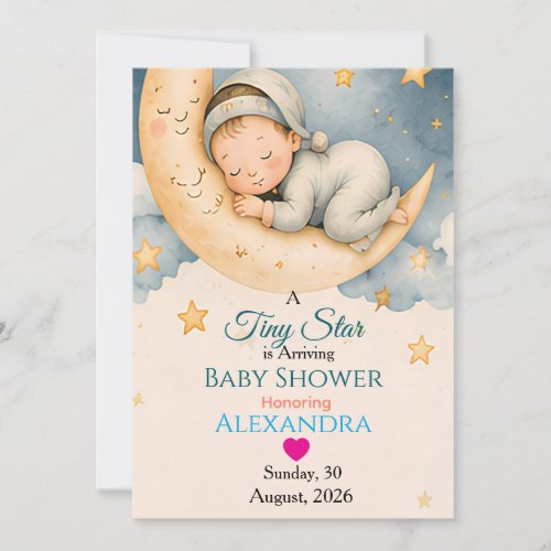 Tiny Star Is Arriving Baby Shower Collection Invitation