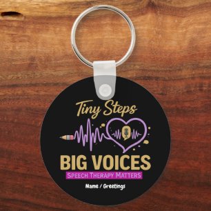 Tiny Steps Big Voices Speech Therapy Matters  Keychain