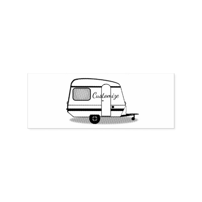 Tiny streamlined caravan Thunder_Cove any color Rubber Stamp (Imprint)