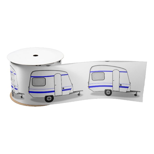 Tiny streamlined caravan Thunder_Cove any color Satin Ribbon (Spool)