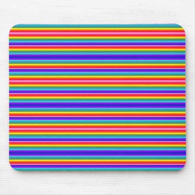 Tiny Stripes of Rainbow Colors Mouse Pad (Front)