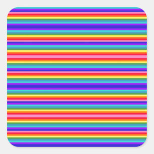 Tiny Stripes of Rainbow Colors Square Sticker