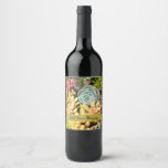 Tiny Succulents Personalized Wine Bottle Label