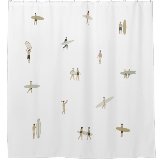 Tiny Surfers Shower Curtain (Front)