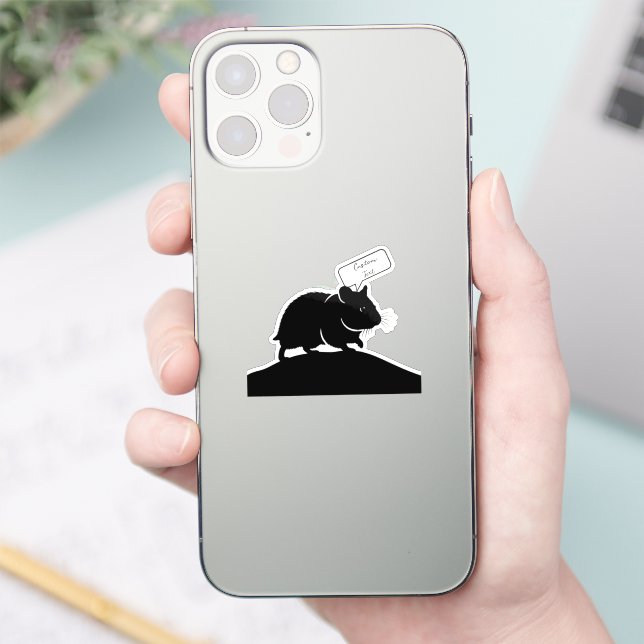 Tiny Talker: Personalized Hamster/Gerbil Laptop Sticker (Phone)