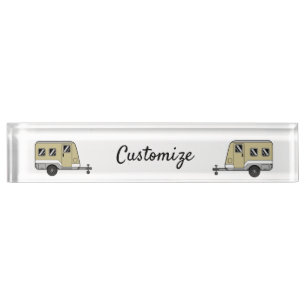 Tiny Tan Caravan Camper Thunder_Cove Desk Name Plate