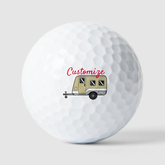 Tiny Tan Caravan Camper Thunder_Cove  Golf Balls (Front)