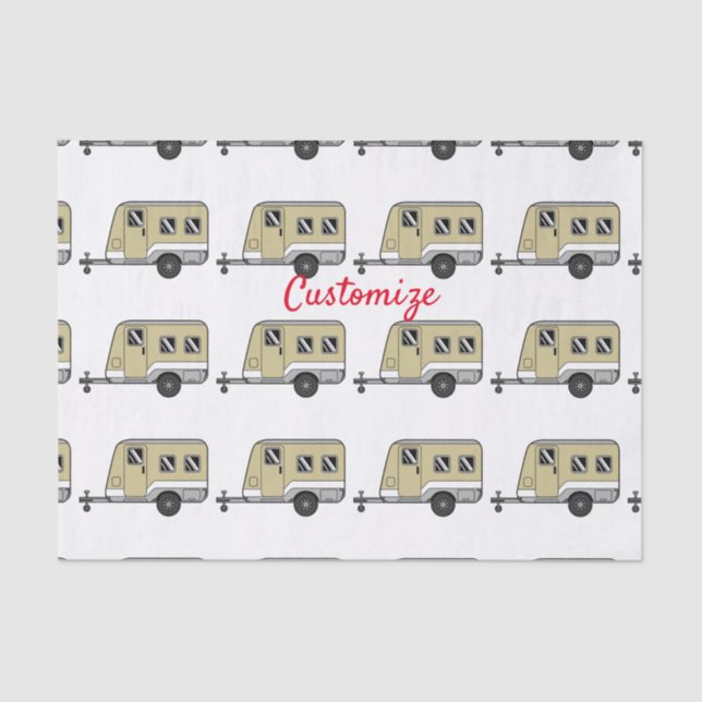 Tiny Tan Caravan Camper Thunder_Cove Tissue Paper (Front)