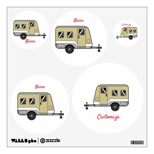 Tiny Tan Caravan Camper Thunder_Cove  Wall Decal (Front)