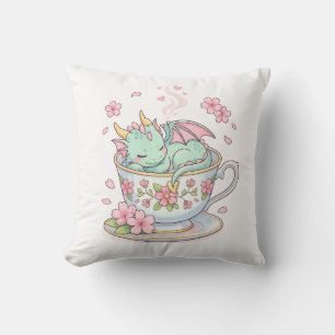 Tiny Tea Dragon Throw Pillow