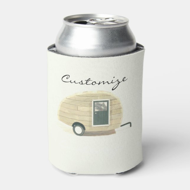 Tiny teardrop gypsy caravan Thunder_Cove Can Cooler (Can Front)