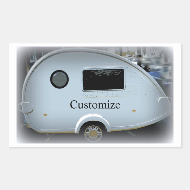 Tiny teardrop trailer  gypsy caravan classic rectangular sticker (Front)