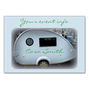 Tiny teardrop trailer gypsy caravan table number