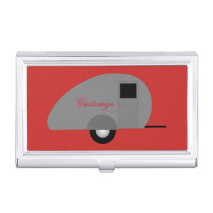 Tiny Teardrop Trailer Thunder_Cove Business Card Case