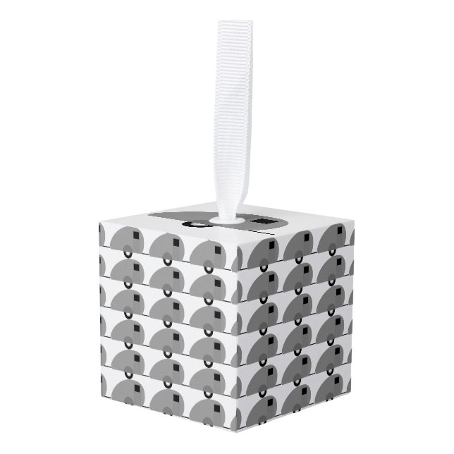 Tiny Teardrop Trailer Thunder_Cove Cube Ornament (Front Angled)