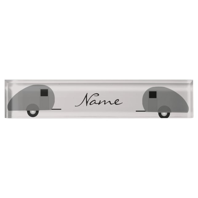 Tiny Teardrop Trailer Thunder_Cove Desk Name Plate (Front)