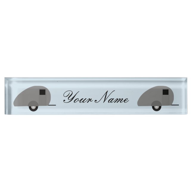 Tiny Teardrop Trailer Thunder_Cove Desk Name Plate (Front)