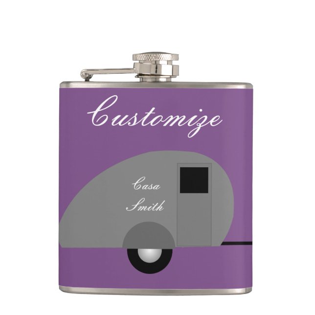Tiny Teardrop Trailer Thunder_Cove Flask (Front)