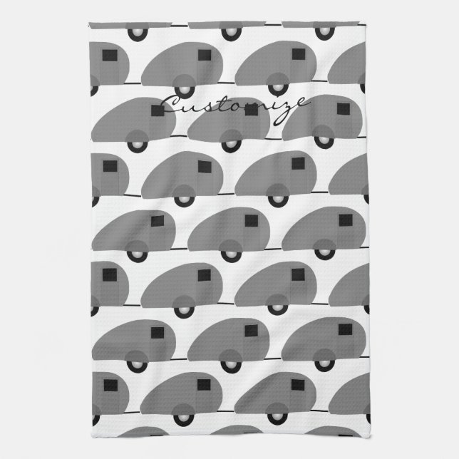 Tiny Teardrop Trailer Thunder_Cove  Kitchen Towel (Vertical)