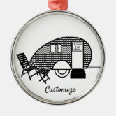 Cute RV Vintage Fifth Wheel Camper Travel Trailer Snowflake Pewter