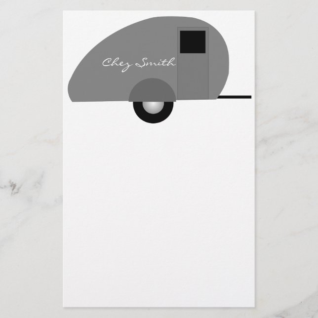 Tiny Teardrop Trailer Thunder_Cove Stationery (Front)