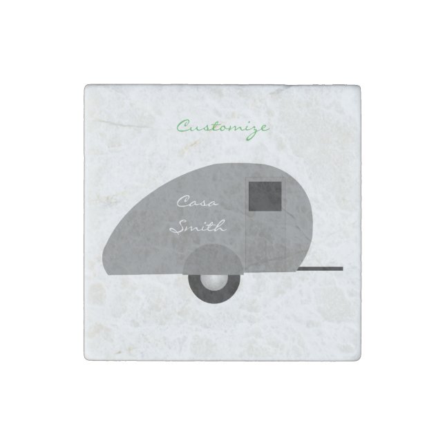 Tiny Teardrop Trailer Thunder_Cove Stone Magnet (Front)