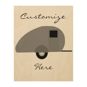 Tiny Teardrop Trailer Thunder_Cove Wood Wall Art