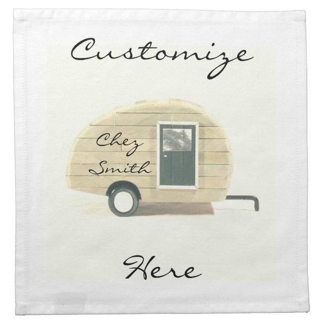 Tiny teardrop travel trailer Thunder_Cove Cloth Napkin (Front)