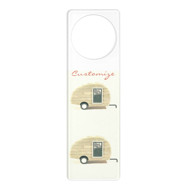 Tiny teardrop travel trailer Thunder_Cove Door Hanger (Front)
