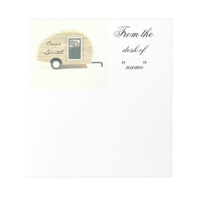 Tiny teardrop travel trailer Thunder_Cove Notepad (Front)