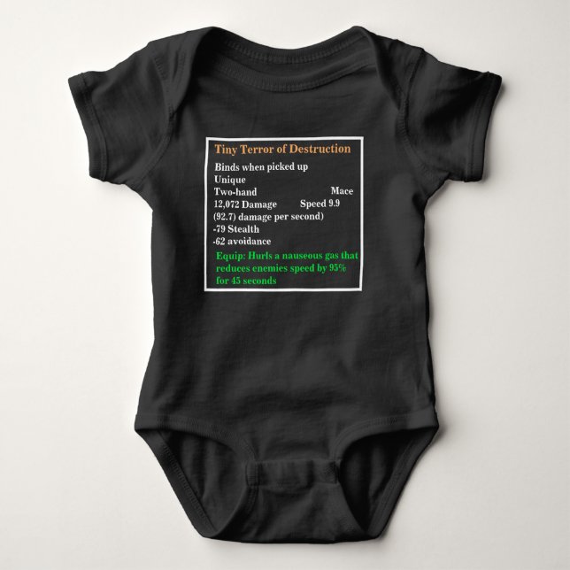 Tiny Terror Baby Bodysuit (Front)