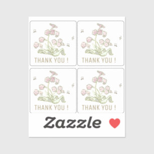 Tiny Thank You Stickers Wildflower Little Bees