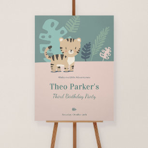 Tiny Tiger Birthday Welcome Sign for Kids Party
