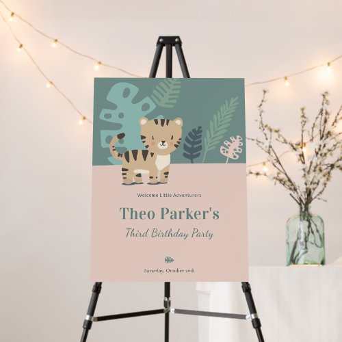 Tiny Tiger Birthday Welcome Sign for Kids Party