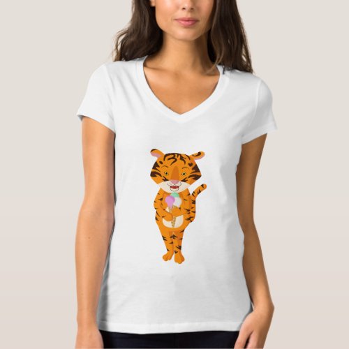 Tiny Tiger Cub Adorable Baby Tiger Design T_Shirt