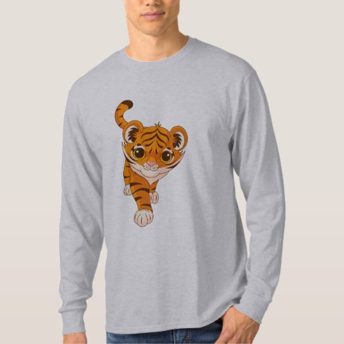 Tiny Tiger Cub Adorable Baby Tiger Design T_Shirt