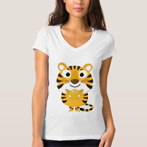 Tiny Tiger Cub Adorable Baby Tiger Face Design T_Shirt