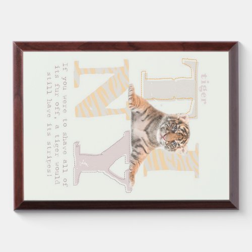 Tiny Tiger Cute Cat Design Award Plaque