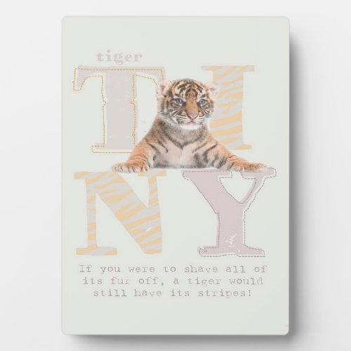 Tiny Tiger Cute Cat Design Plaque