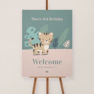 Tiny Tiger Kid's Birthday Party 18x24 Welcome Sign