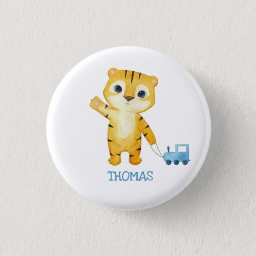 TINY TIGER Personalised Baby Name Top Tshirt Button