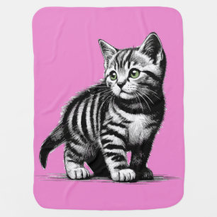 Tiny Tiger - Whiskered Wonder Illustration Baby Blanket