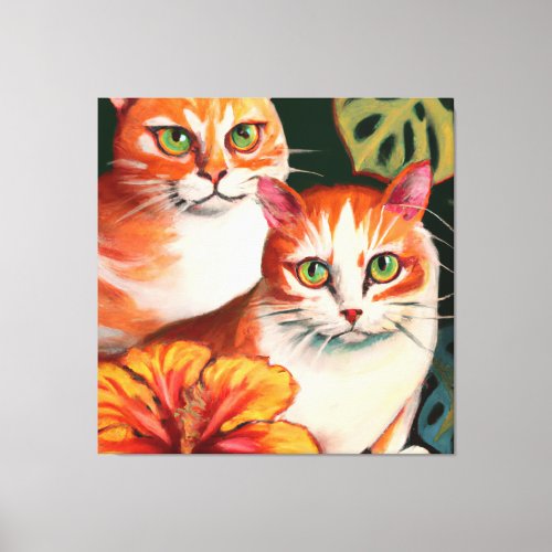 Tiny tigers _ Tabby cat painting Canvas Print