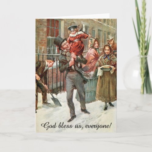 Tiny Tim and his Father by Harold Copping Card