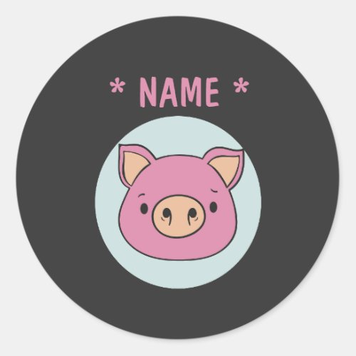 tiny tiny pig classic round sticker