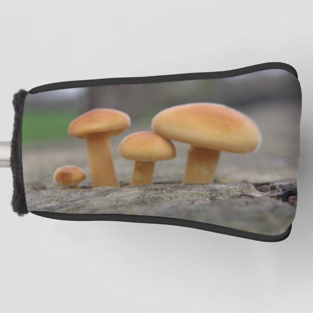 Tiny Toadstools Macro Golf Putter Cover (Front)