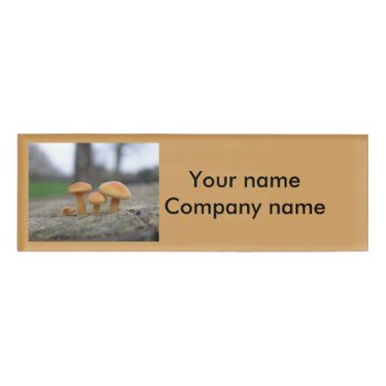Tiny Toadstools Macro Personalized Name Tag by Fallen_Angel_483 at Zazzle