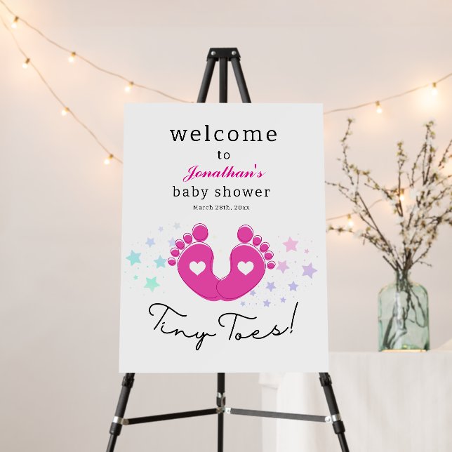 Tiny Toes baby Shower Foam Board (In Situ (Stand))