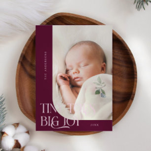 Tiny Toes Big Joy Cranberry Photo Birth Announcement